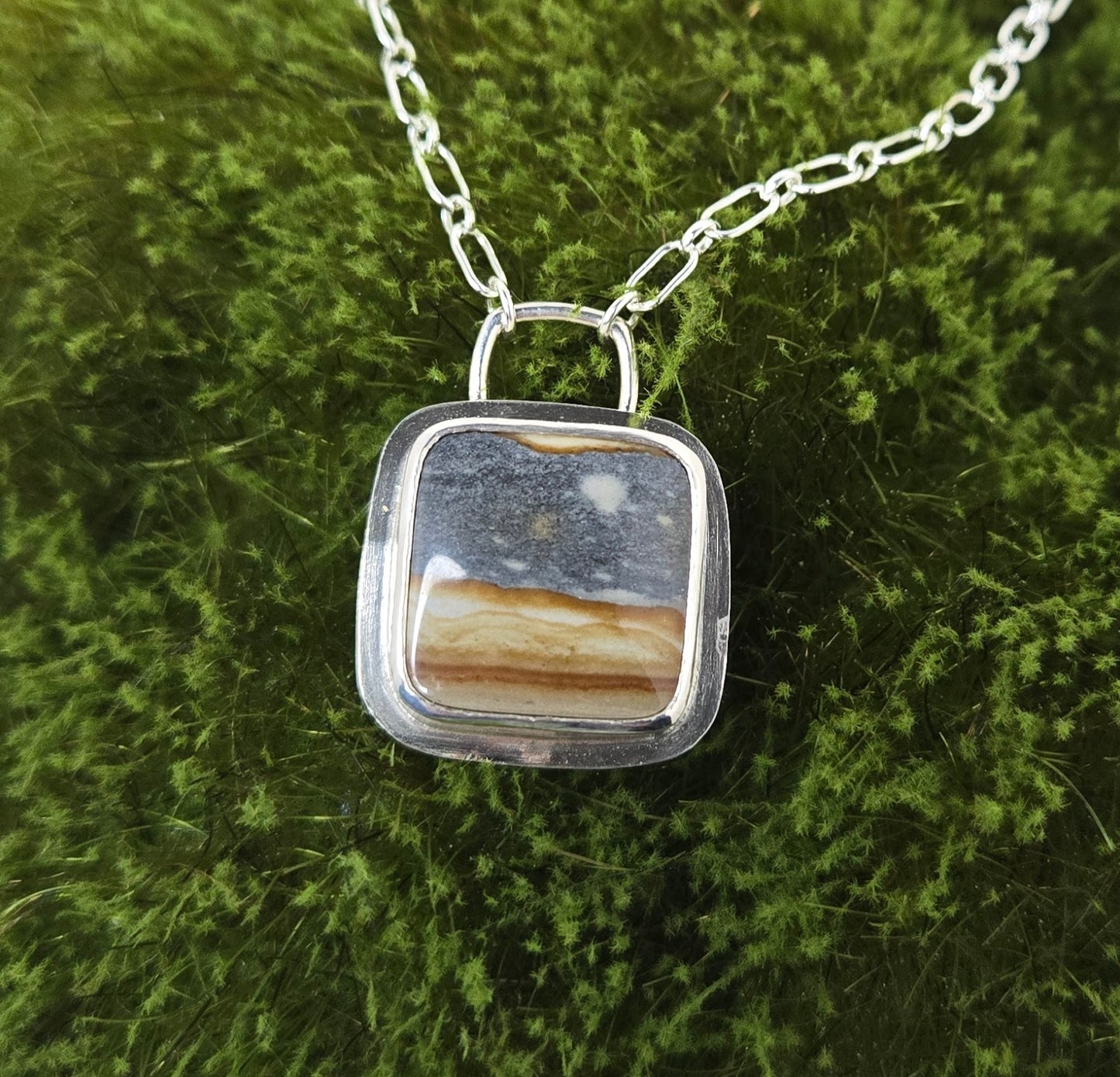 Starry Night Picture Jasper Necklace