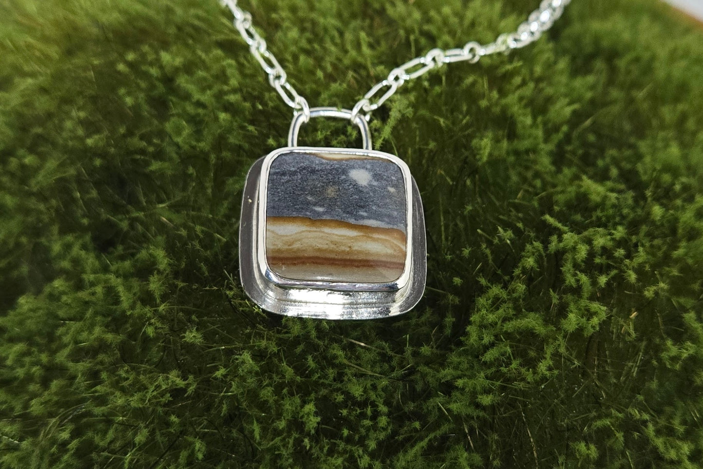 Starry Night Picture Jasper Necklace
