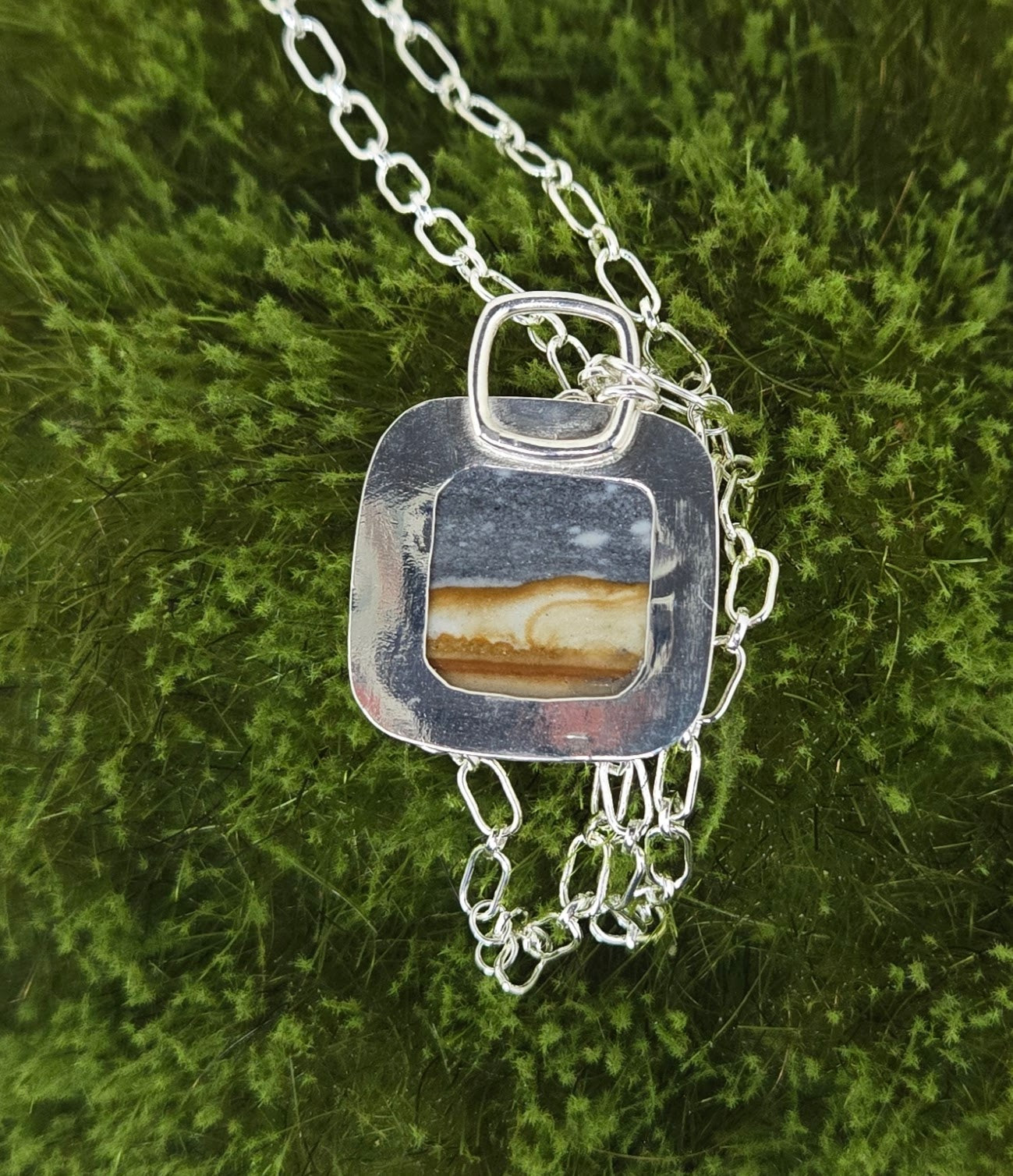Starry Night Picture Jasper Necklace