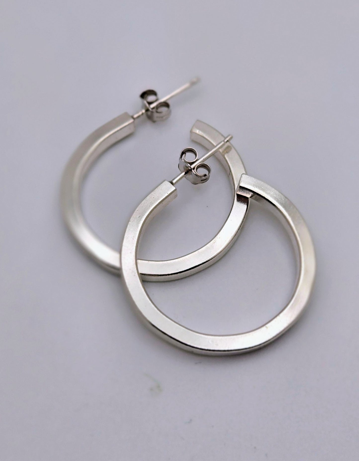 Large Sterling Silver Hoop Earrings