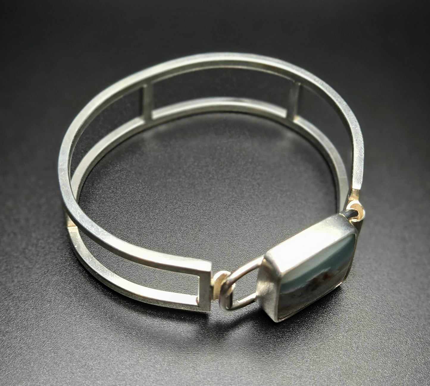 Tension Cuff Bracelet with BC Ocean Stone