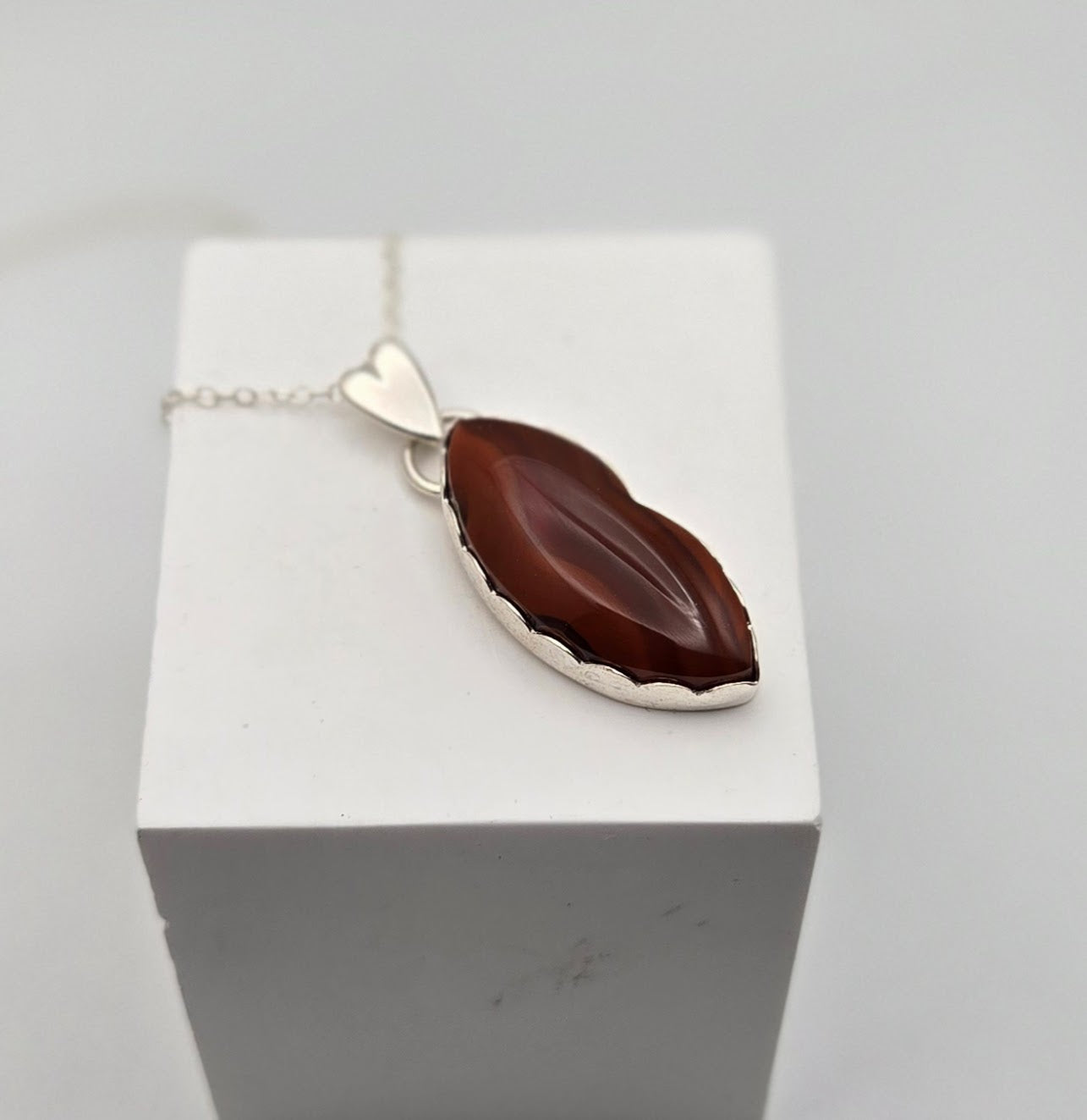 Red Agate "Lips" Pendant