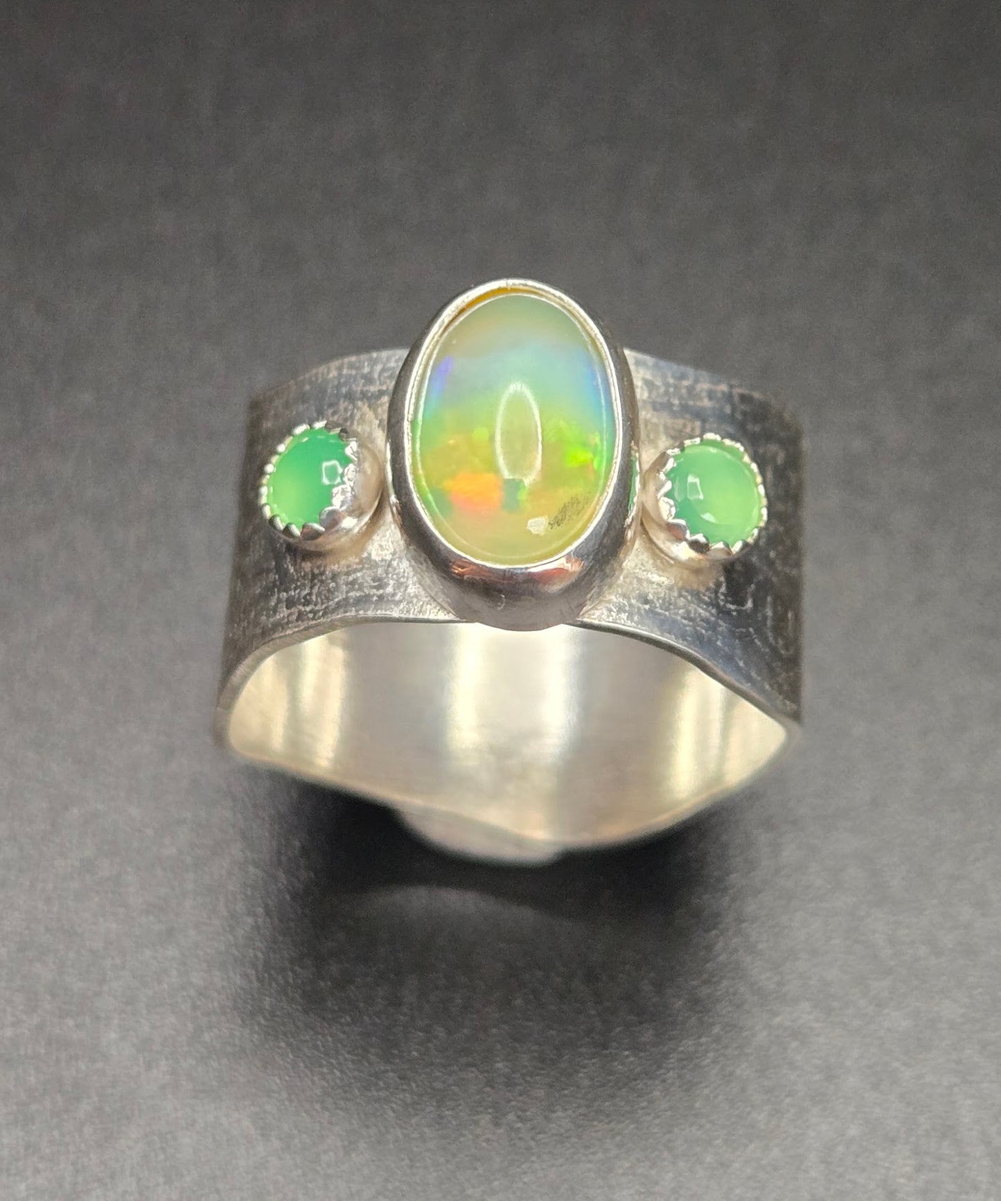 Opal and Chrysoprase Ring