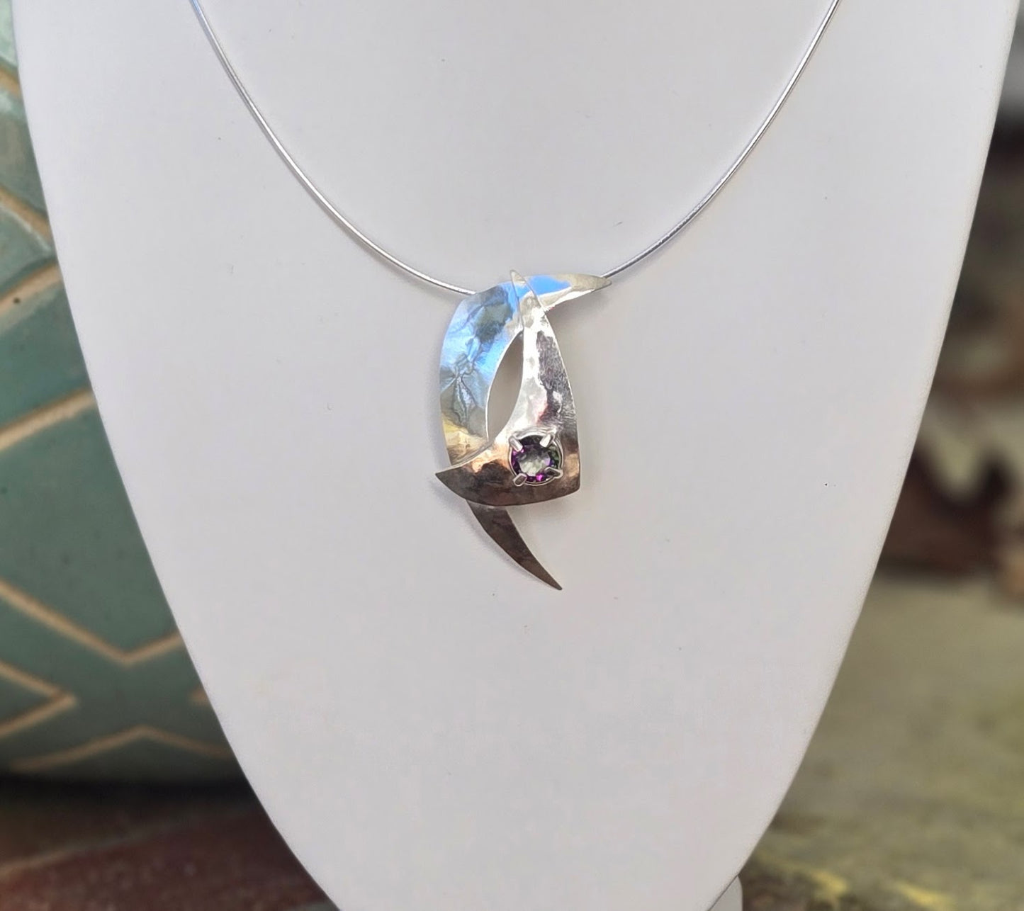 Abstract Mystic Topaz Necklace
