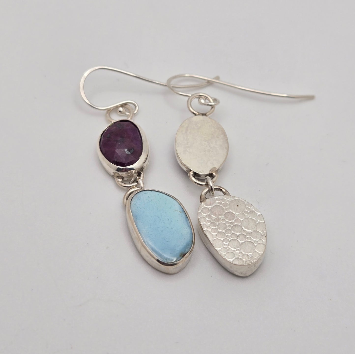 Ruby and Golden Hills Turquoise Earrings