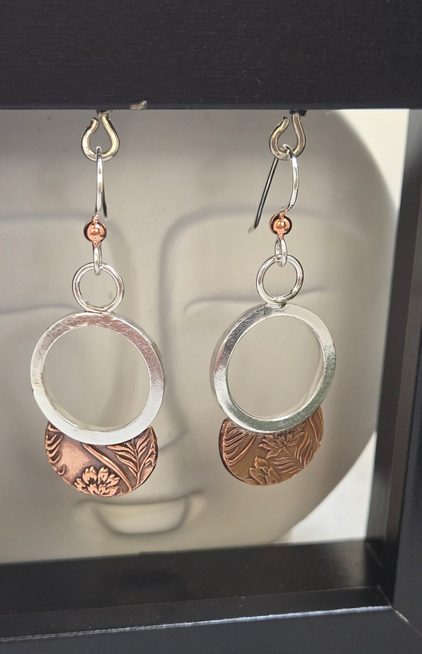 Sterling Silver and Copper Metal Clay Earrings