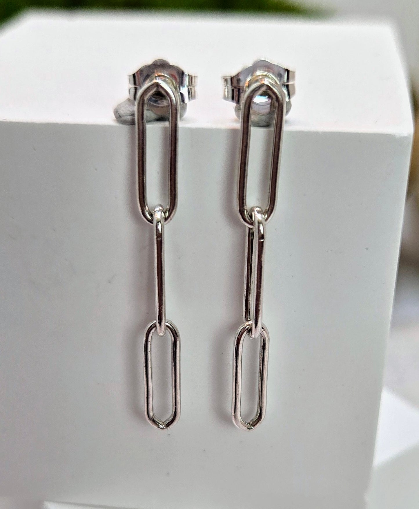 Sterling Silver Paperclip Chain earrings