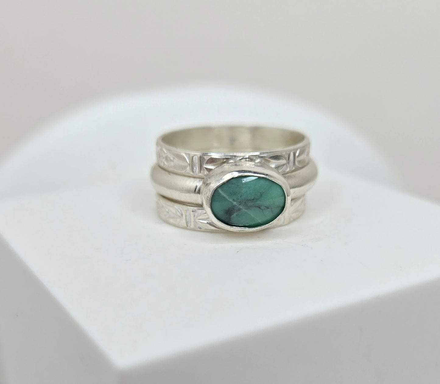 Three Stacking Rings with Variscite
