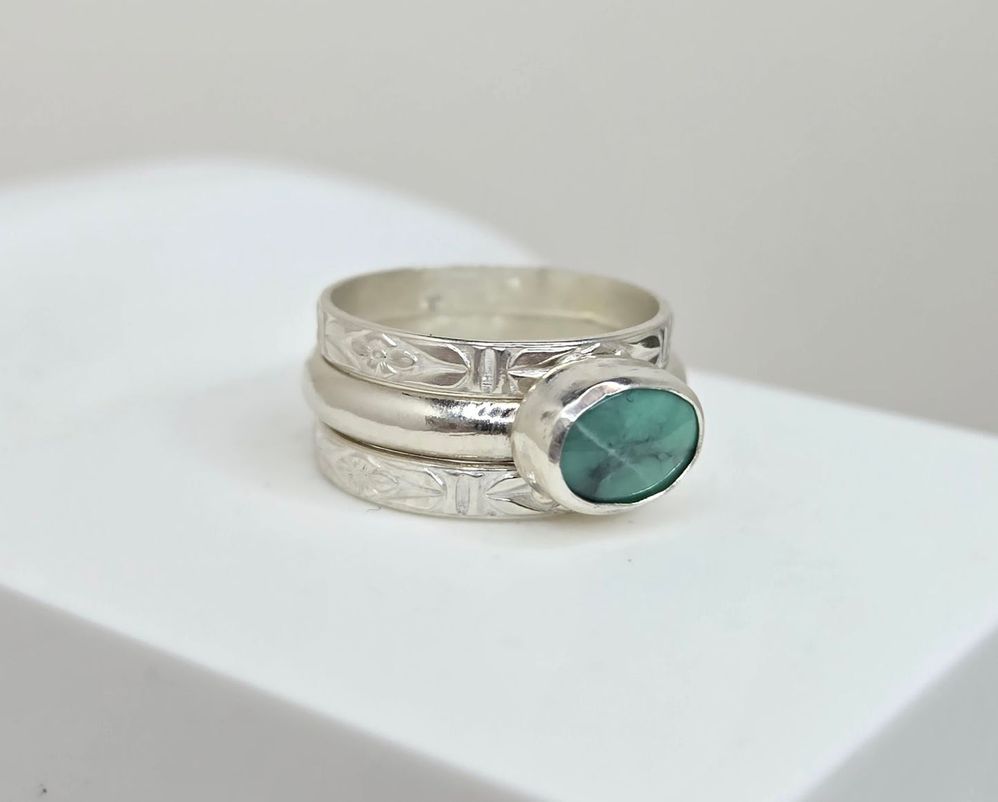Three Stacking Rings with Variscite