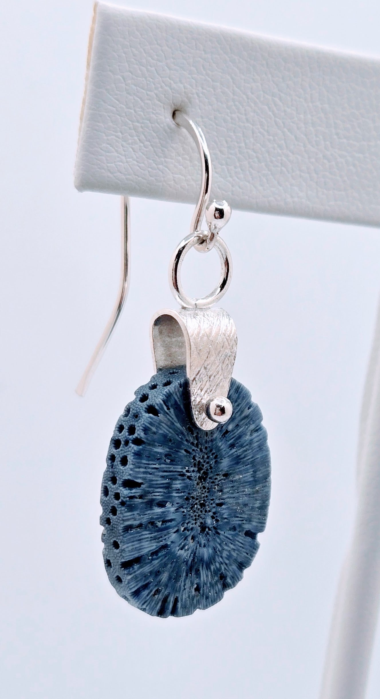 Blue Sponge Coral Earrings