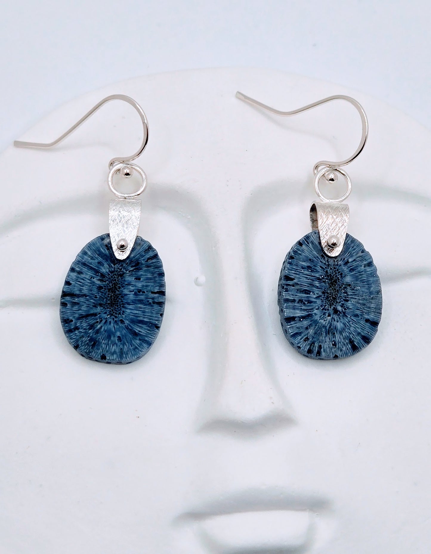 Blue Sponge Coral Earrings