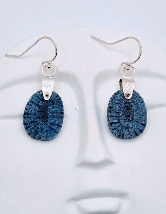 Blue Sponge Coral Earrings