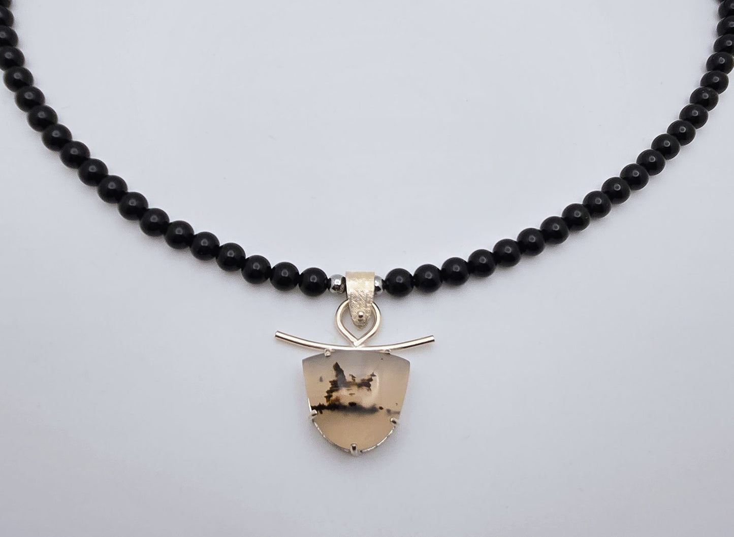 Montana Agate and Onyx Necklace