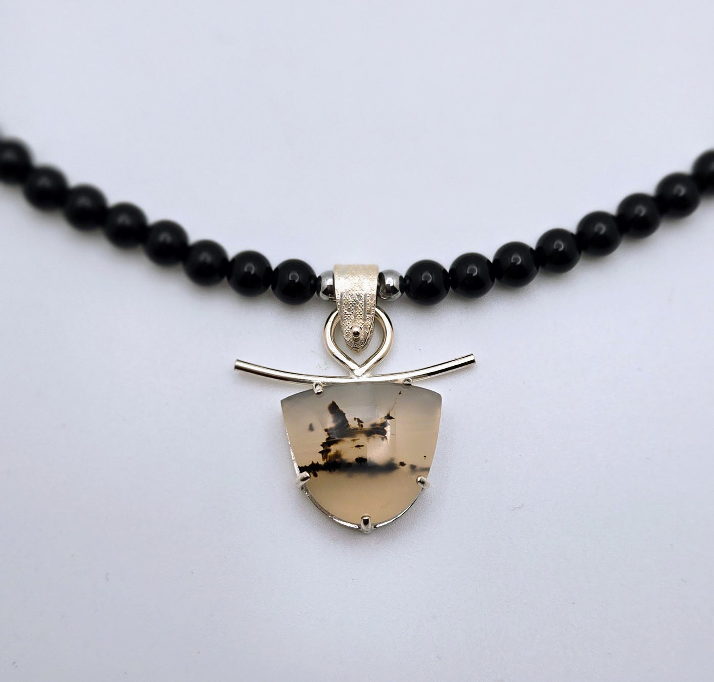 Montana Agate and Onyx Necklace