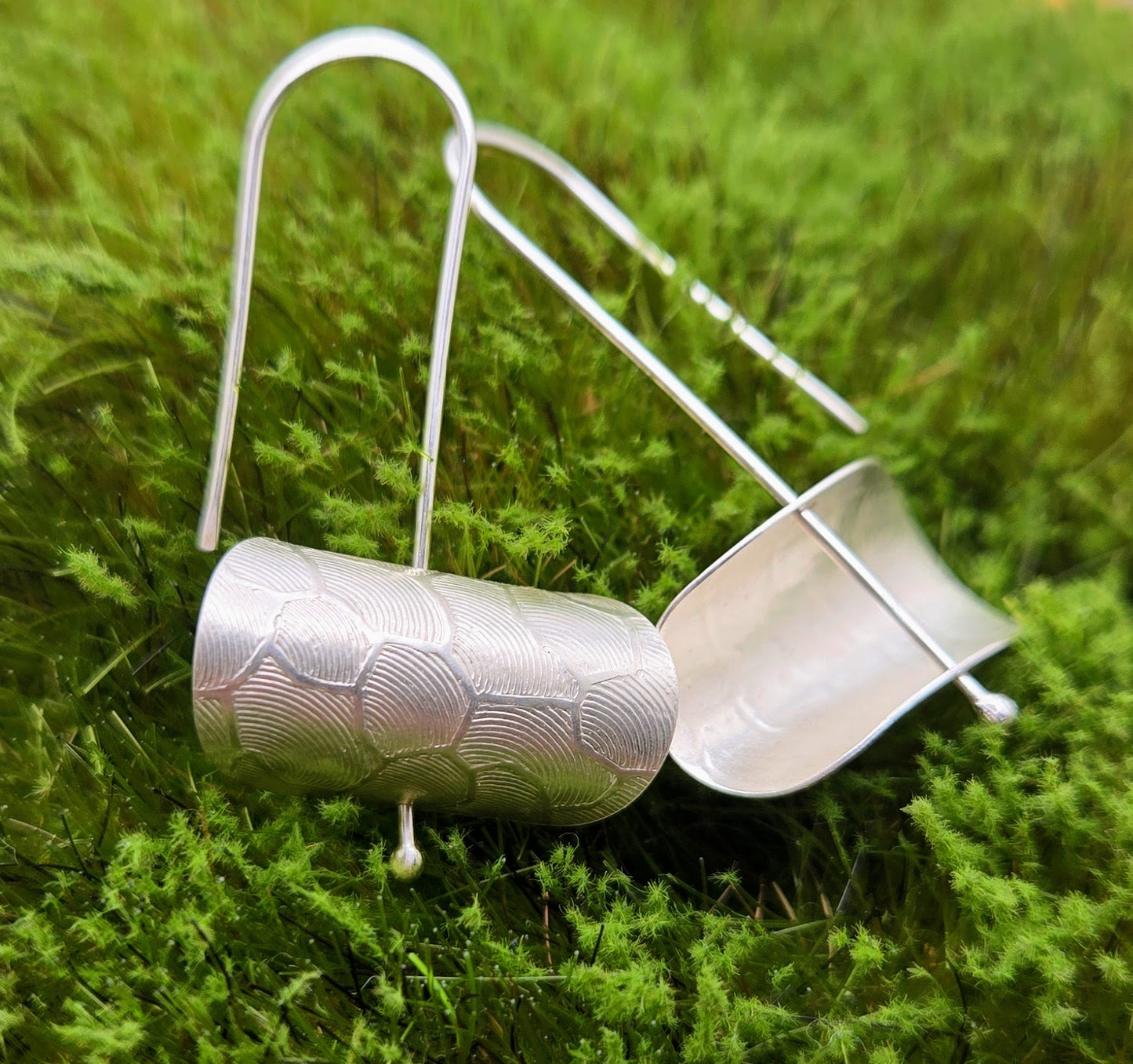 Sterling Silver Kinetic Disc Earrings