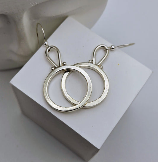 Embellished Circle Drop Earrings