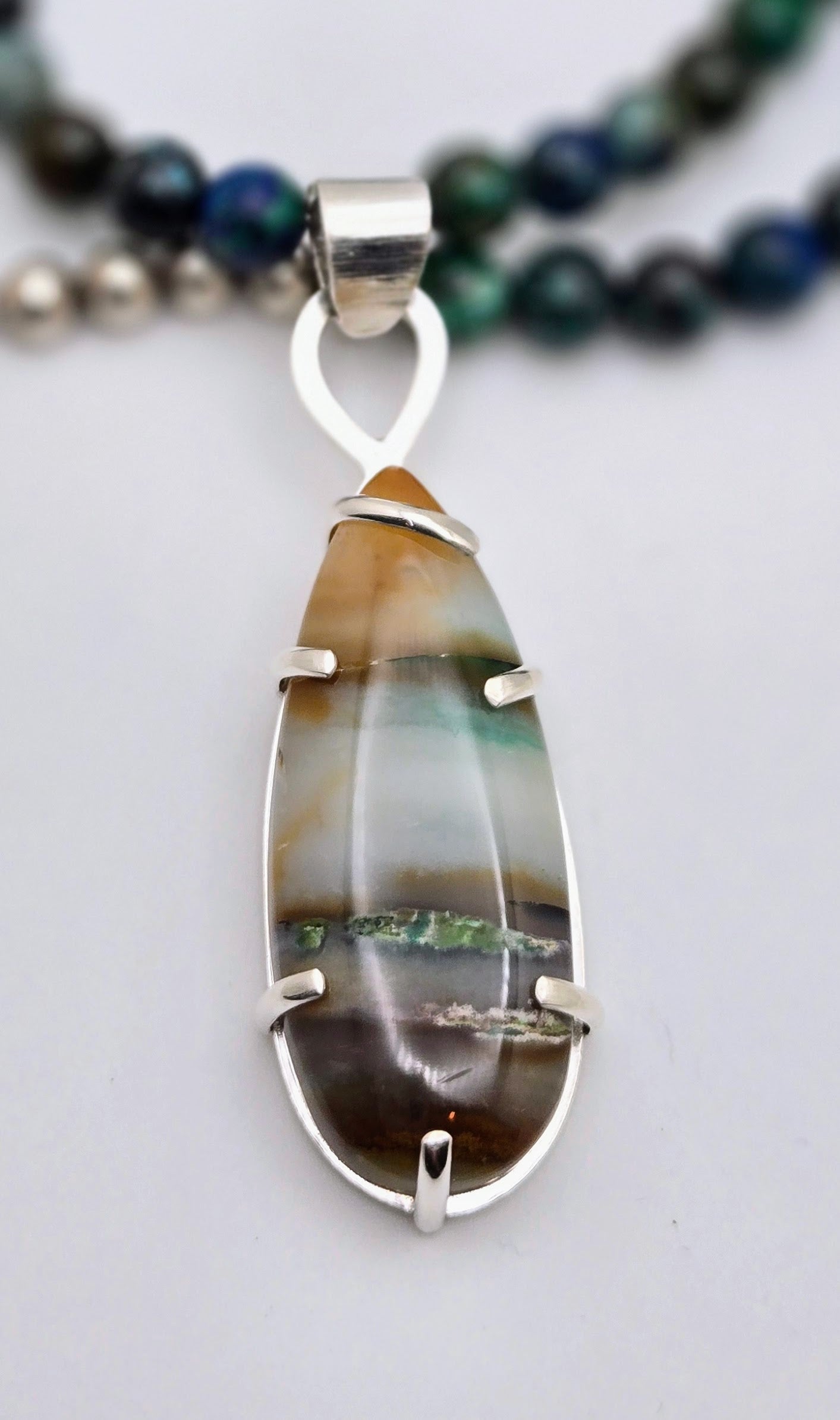 Indo Chrysocolla Wood Necklace