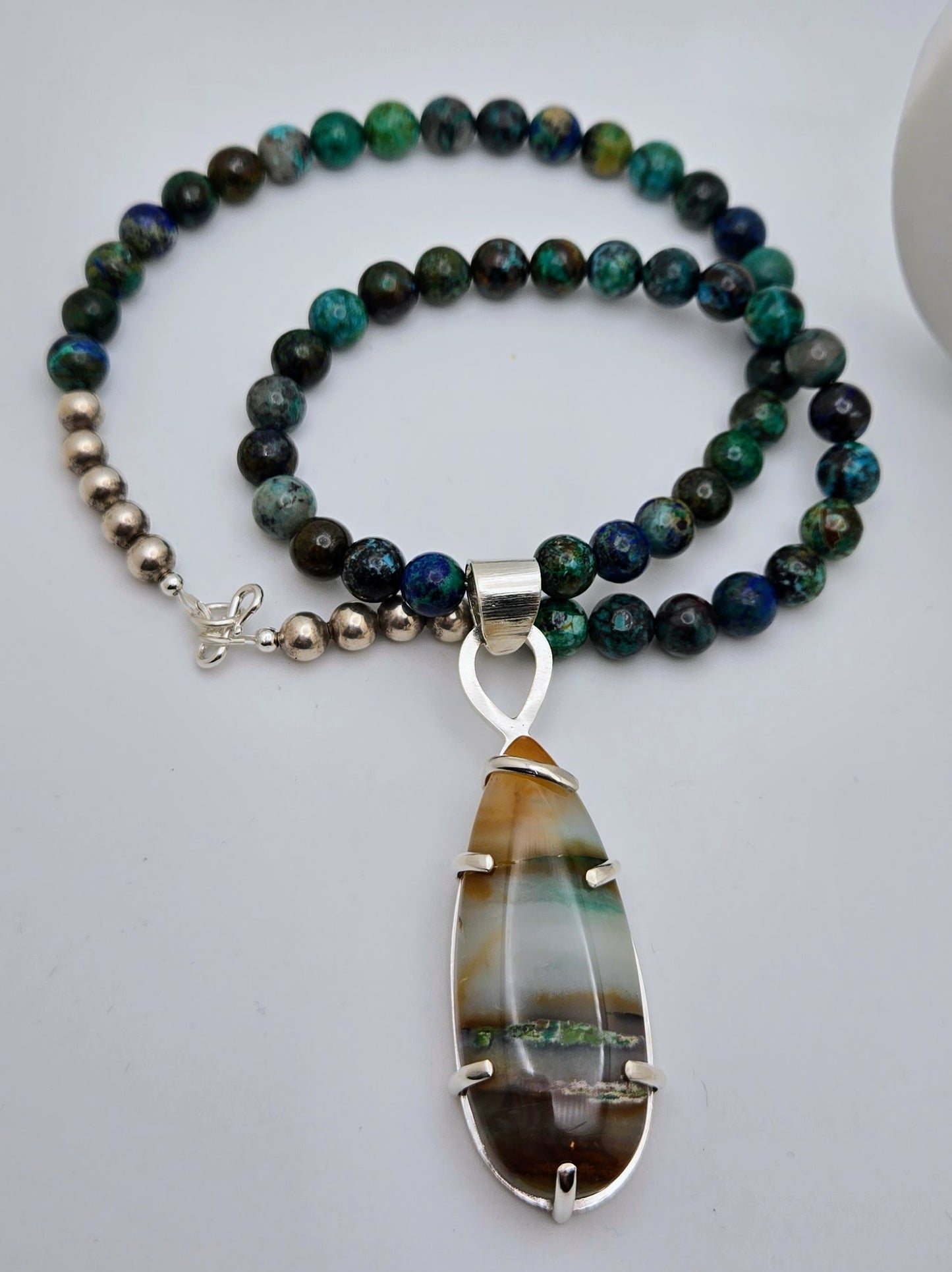 Indo Chrysocolla Wood Necklace