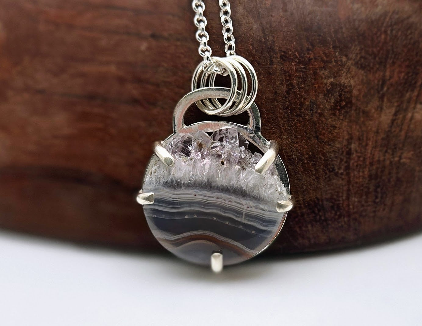 Amethyst Cathedral Agate Necklace