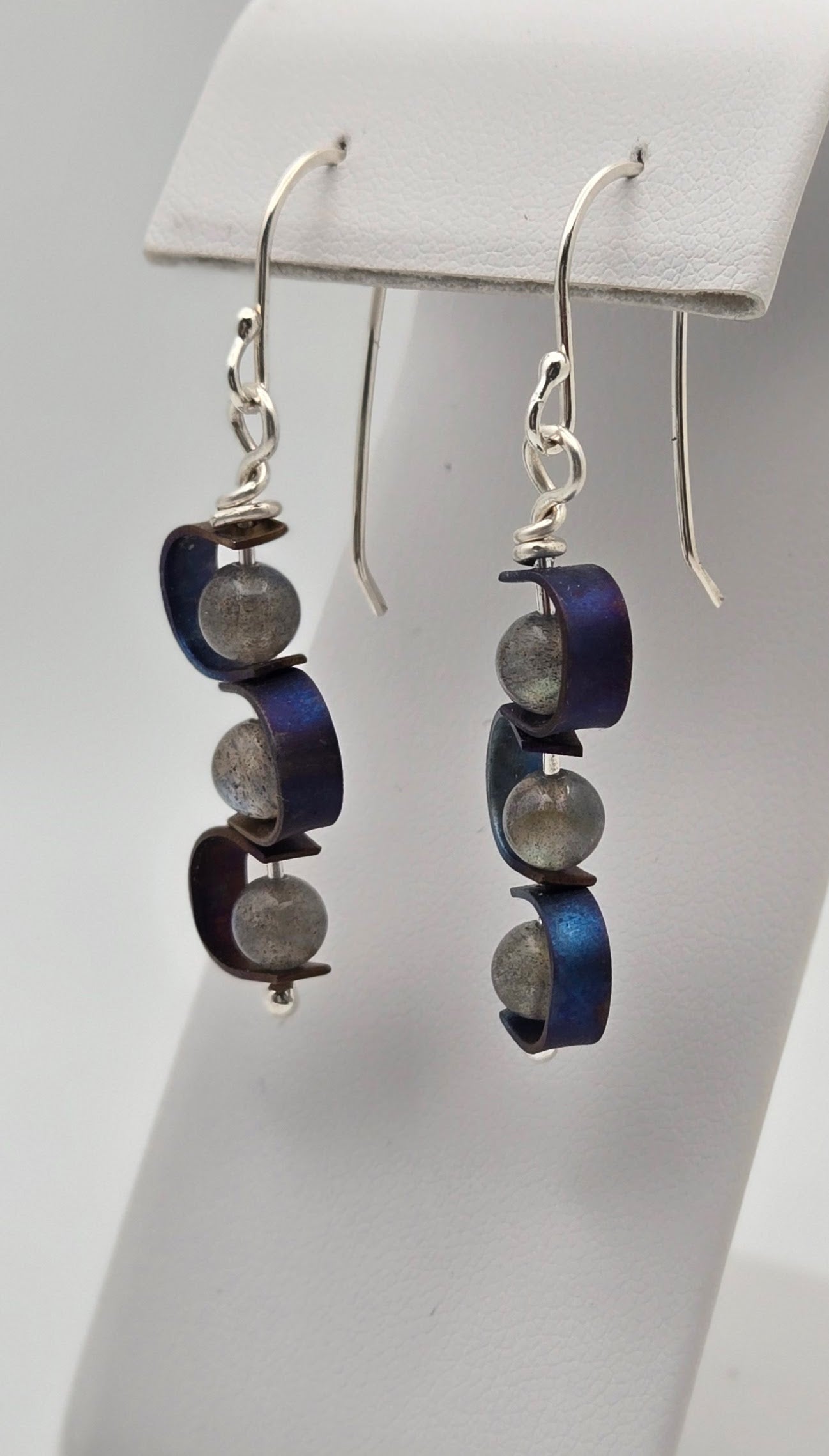 Titanium, Argentium, and Labradorite Earrings