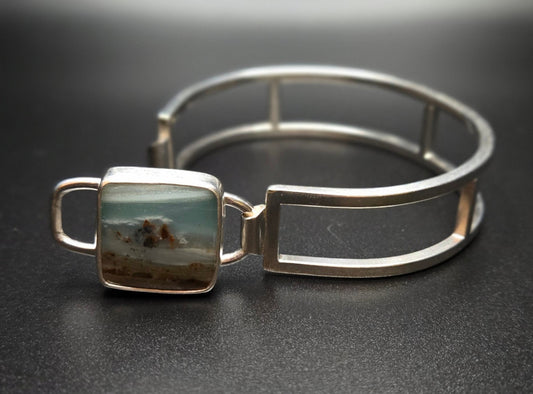 Tension Cuff Bracelet with BC Ocean Stone