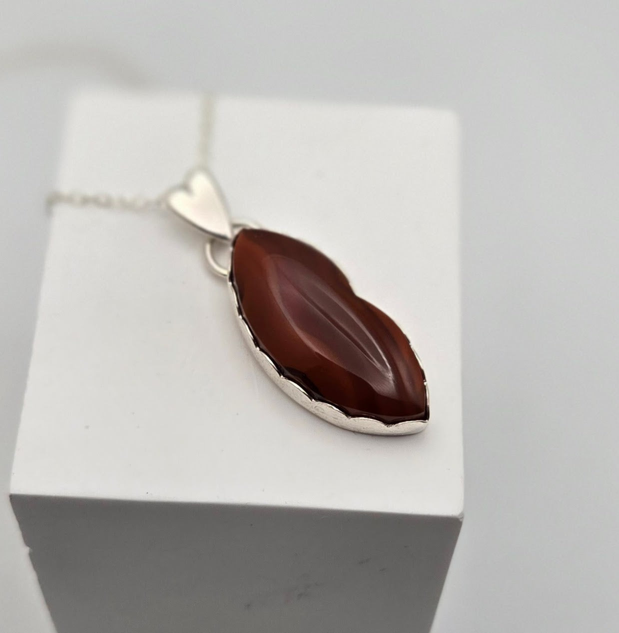 Red Agate "Lips" Pendant