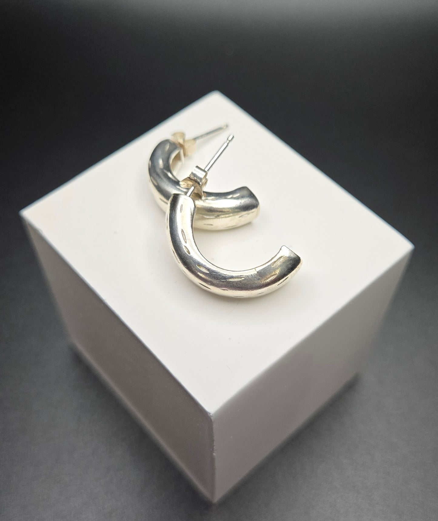 Argentium Hollow Hoop Earrings