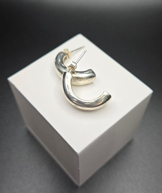 Argentium Hollow Hoop Earrings
