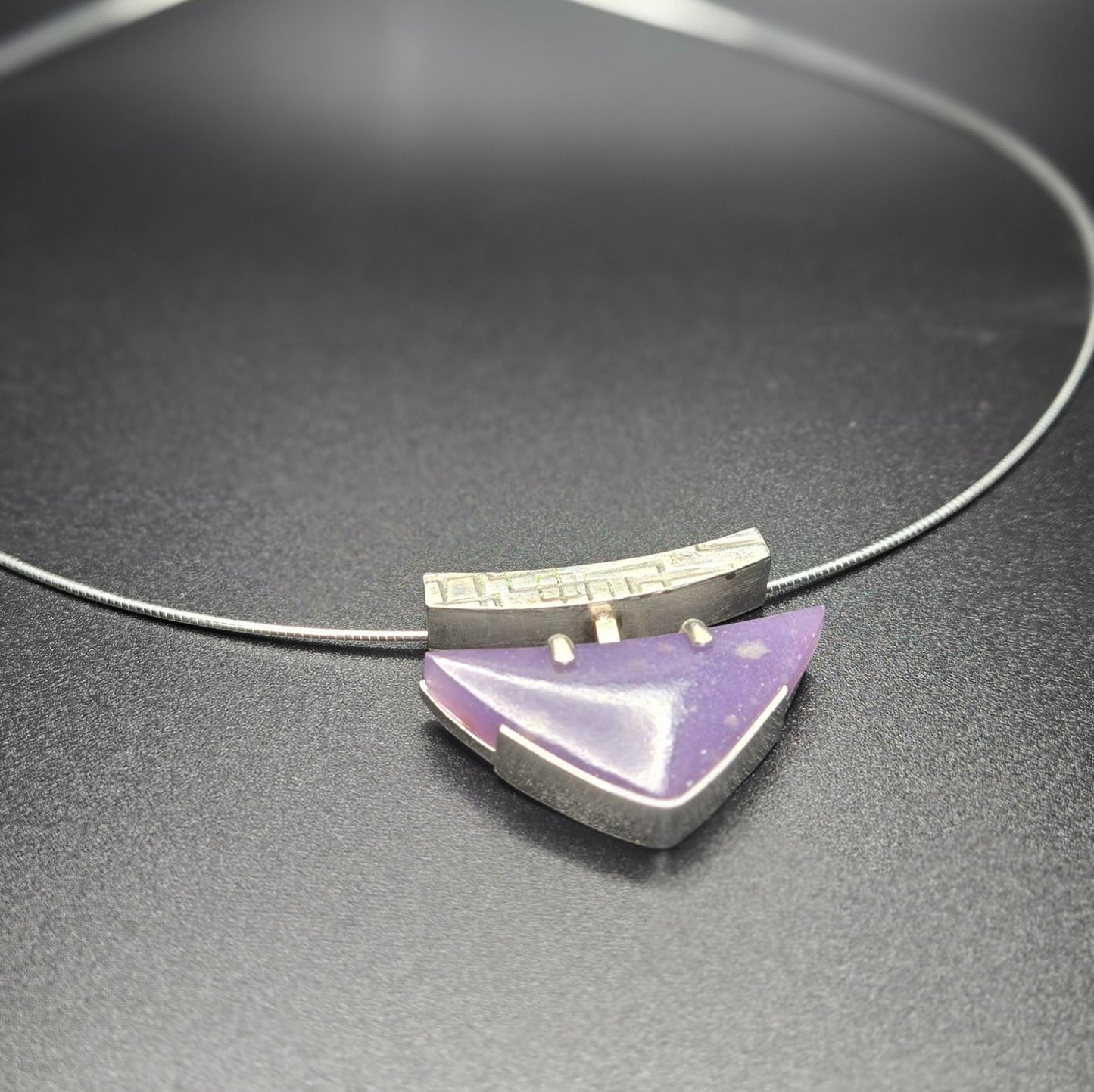 Purple Cow Agate Pendant