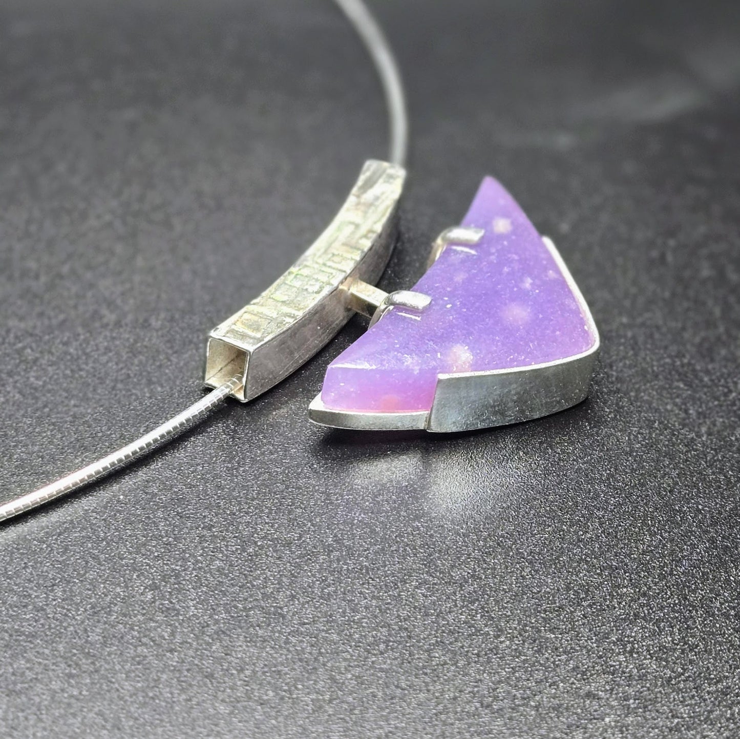 Purple Cow Agate Pendant