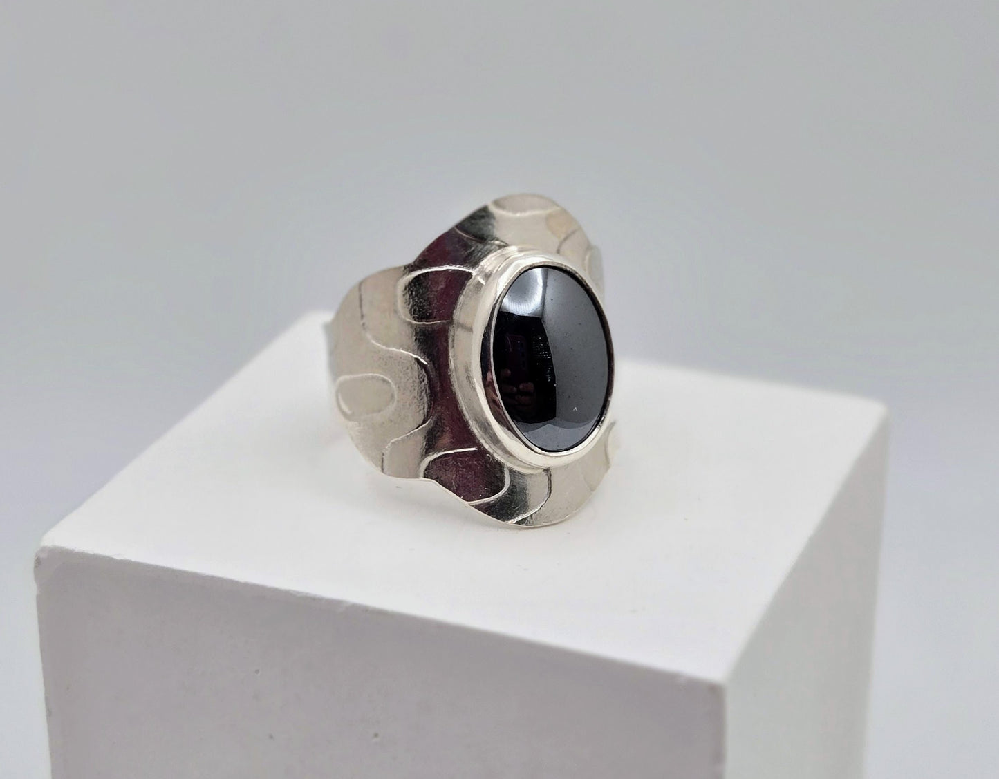 Hematite Saddle Ring
