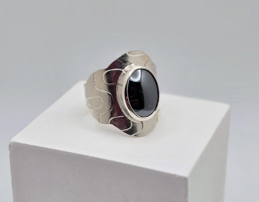 Hematite Saddle Ring