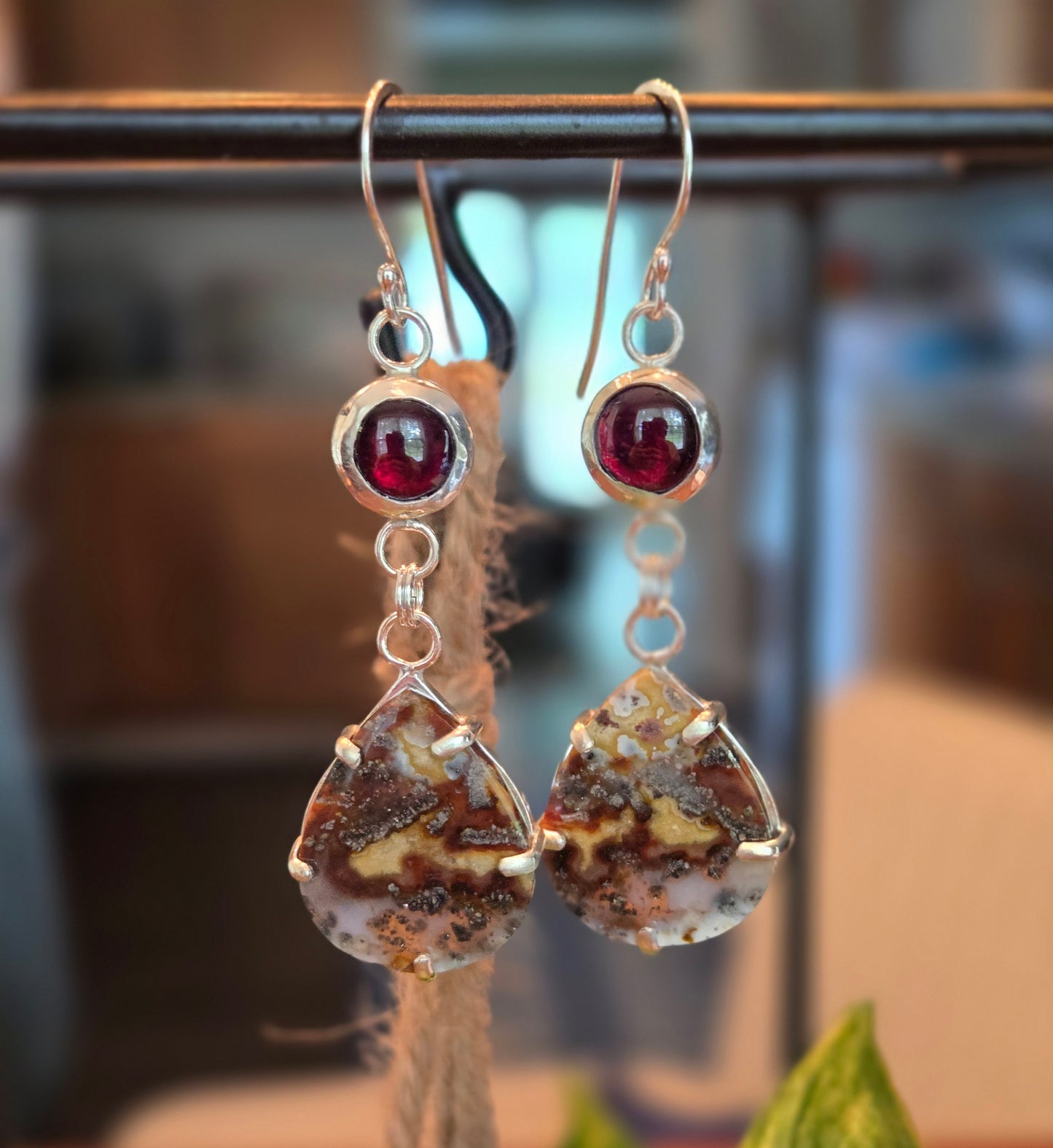 Red Marcasite and Garnet Earrings