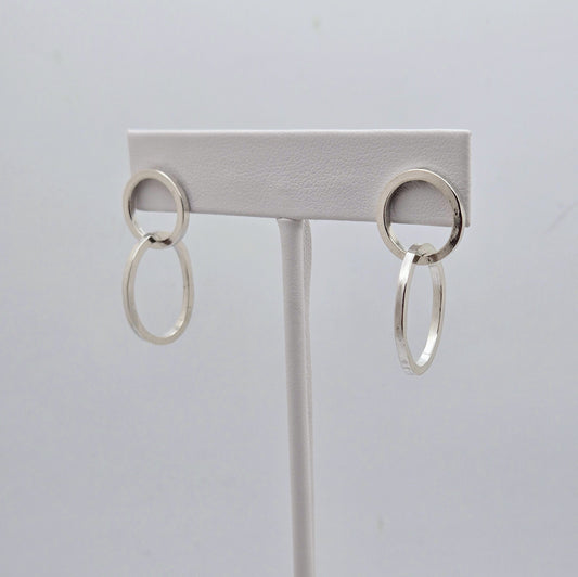 Double Circle Stud Earrings