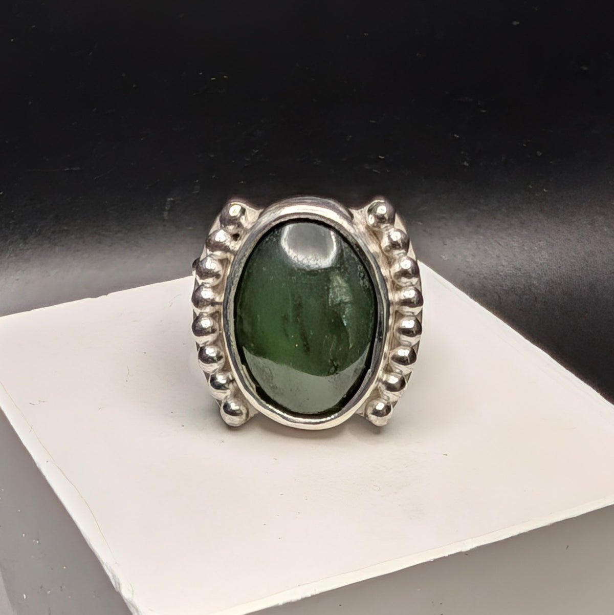 Deep Green Jade Ring