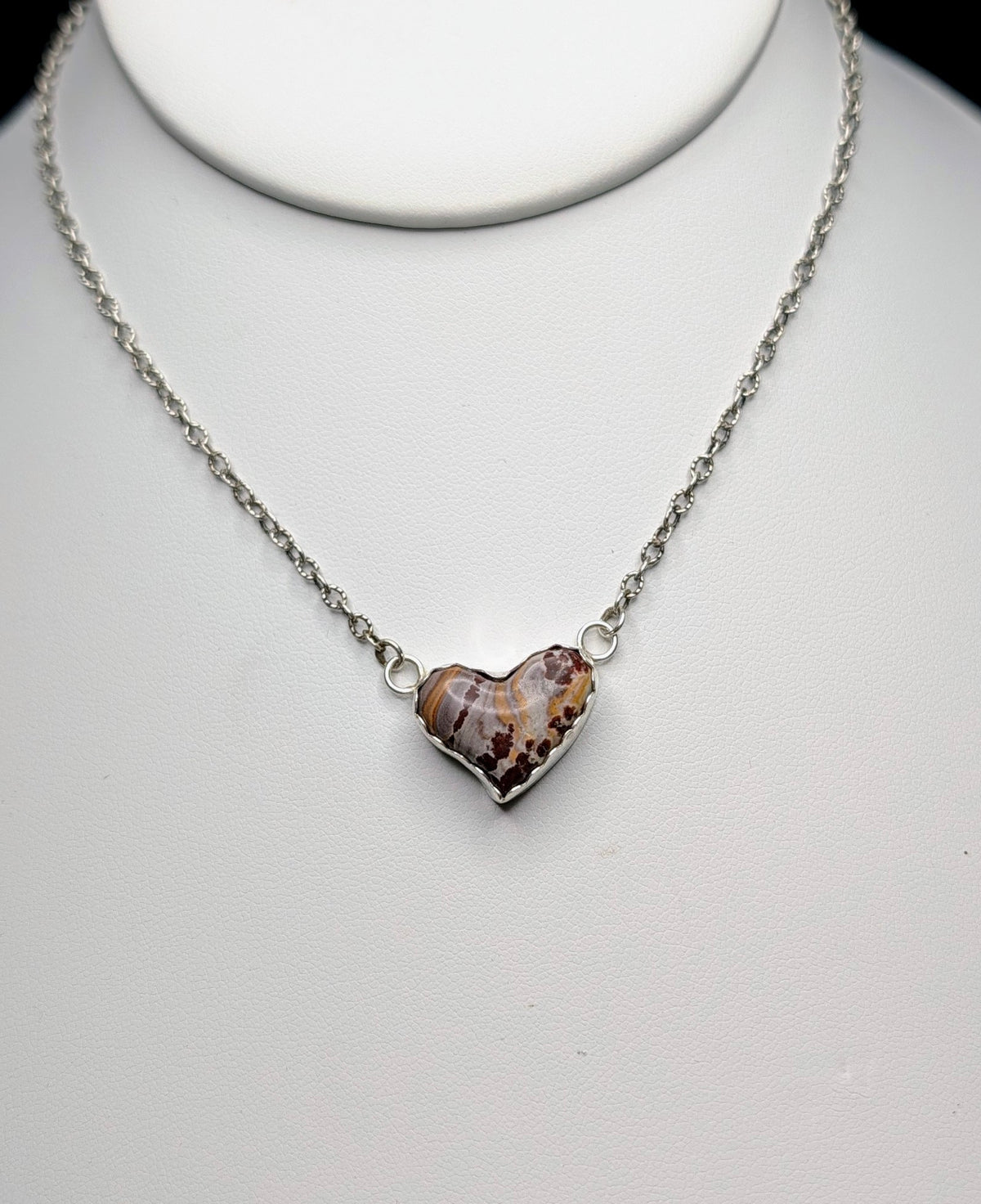 Sonoran Dendritic Rhyolite Heart Necklace