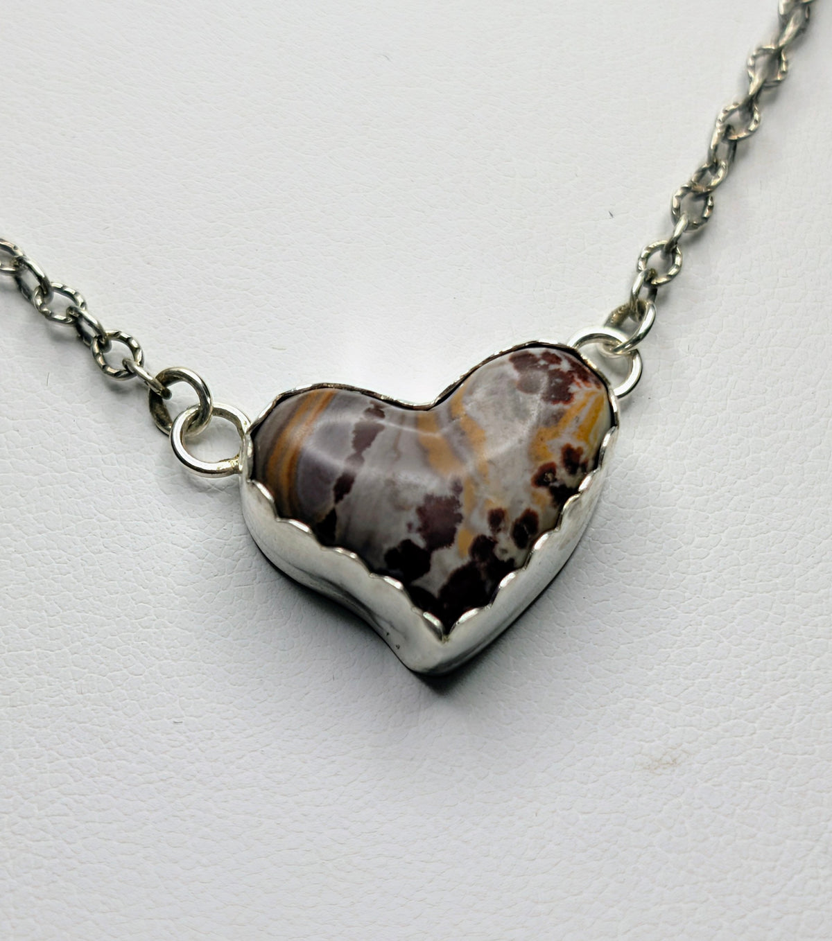 Sonoran Dendritic Rhyolite Heart Necklace