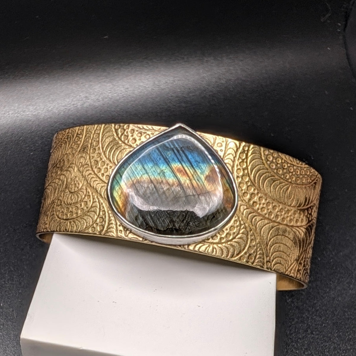 Bronze Cuff with Labradorite