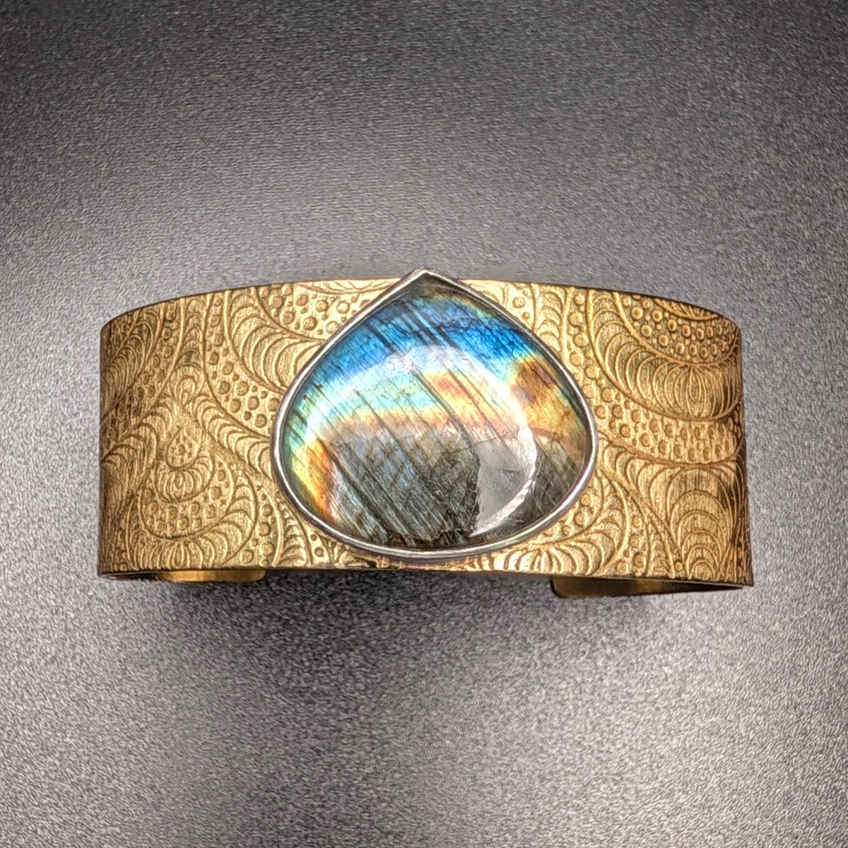 Bronze Cuff with Labradorite