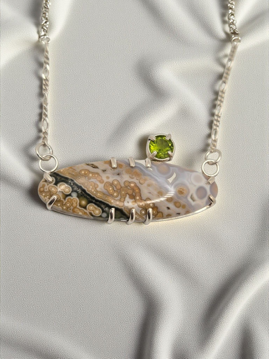 Ocean Jasper with Peridot Necklace