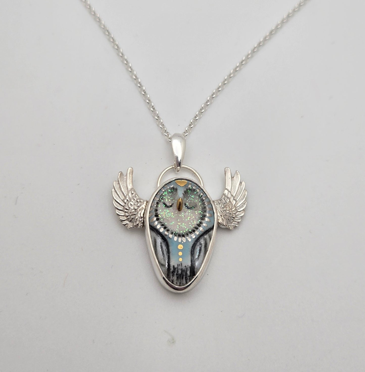 Porcelain Owl Pendant