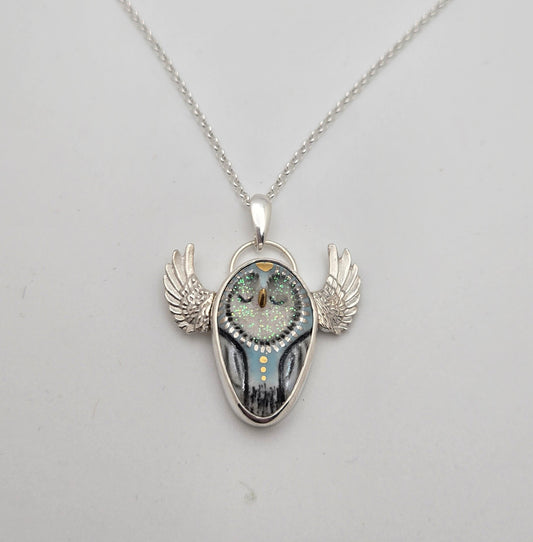 Porcelain Owl Pendant